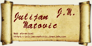Julijan Matović vizit kartica